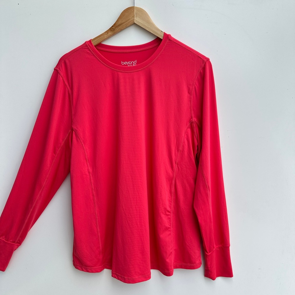 Beyond Scrubs AthleticTop Pink Yoga Long Sleeve Activewear Comfort Fit XL NWOT‎ - Picture 9 of 13
